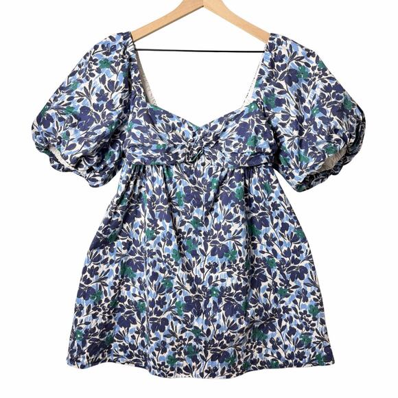 Peter Som Dresses & Skirts - Peter Som x Rent the Runway Babydoll Floral Dress Blue Cotton Blend Size 8